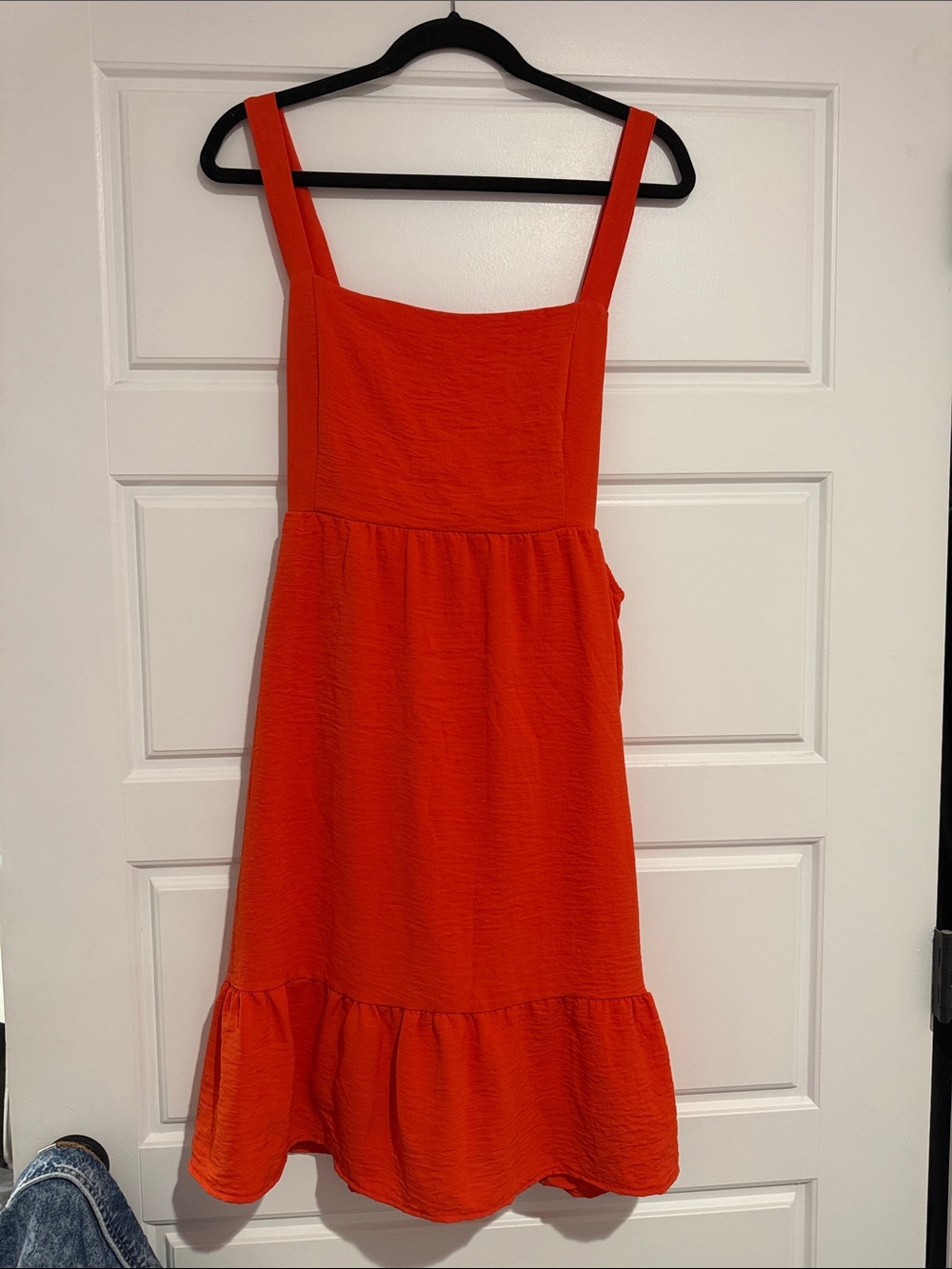 Lulu's Women’s Vibrant Orange Square-Neck Sundress